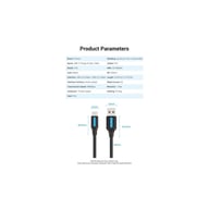 Дата кабель USB 2.0 AM to USB-C 1.5m 3A black Vention (COKBG) - фото 5