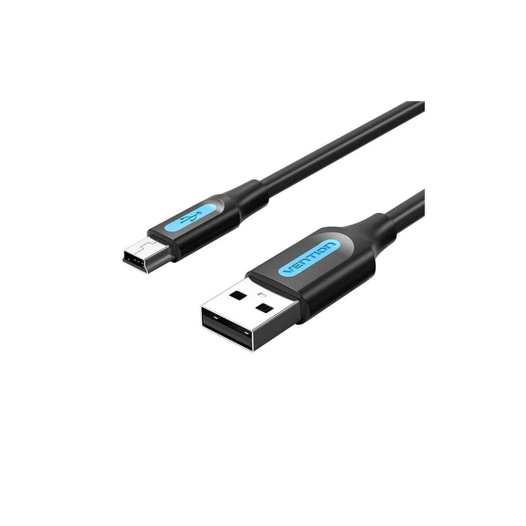 Дата кабель USB 2.0 AM to Mini 5P 0.5m black Vention (COMBD) - фото 1