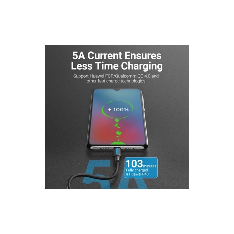 Дата кабель USB-C to USB-C 1.5m 5A black Vention (COTBG) - фото 4