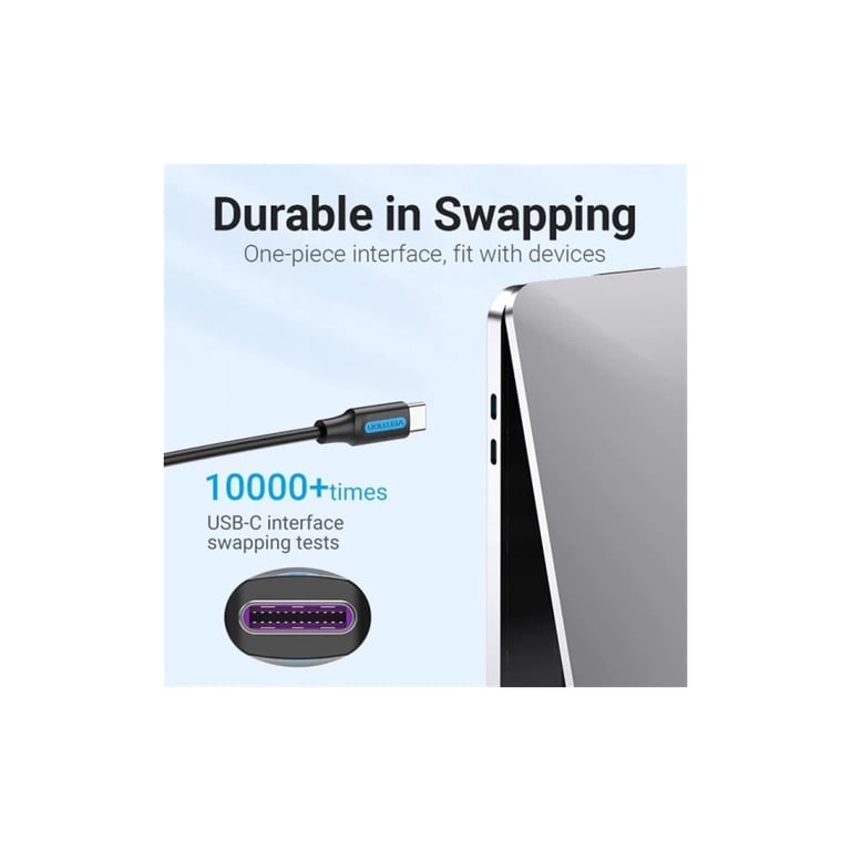 Дата кабель USB-C to USB-C 1.5m 5A black Vention (COTBG) - фото 7