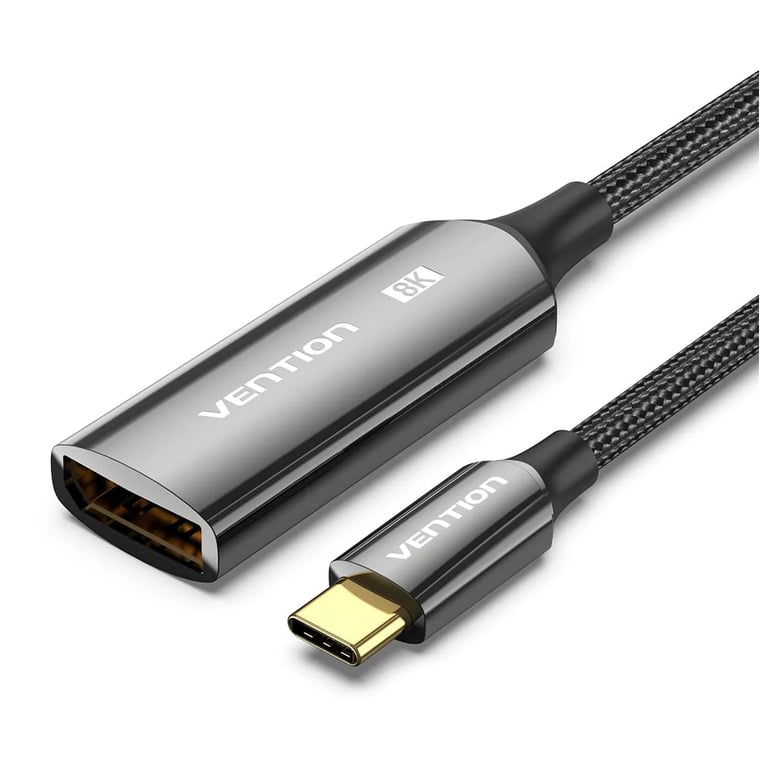Кабель мультимедійний USB-C to DisplayPort M 0.25m 8K black Vention (CRGBC) - фото 1