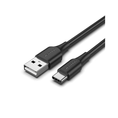Дата кабель USB 2.0 AM to USB-C 1.0m 3A black Vention (CTHBF) - фото 1