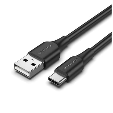 Дата кабель USB 2.0 AM to USB-C 2.0m 3A black Vention (CTHBH) - фото 1