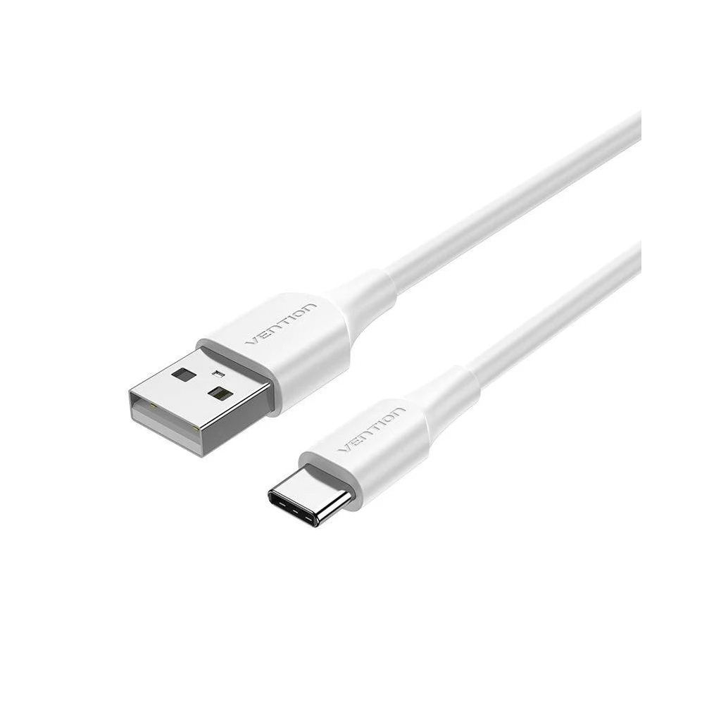 Дата кабель USB 2.0 AM to USB-C 1.0m 3A white Vention (CTHWF) - фото 1