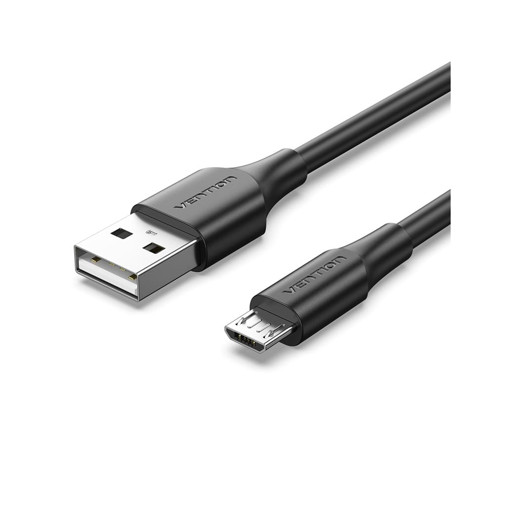 Дата кабель USB 2.0 AM to Micro 5P 1.0m 2A black Vention (CTIBF) - фото 1