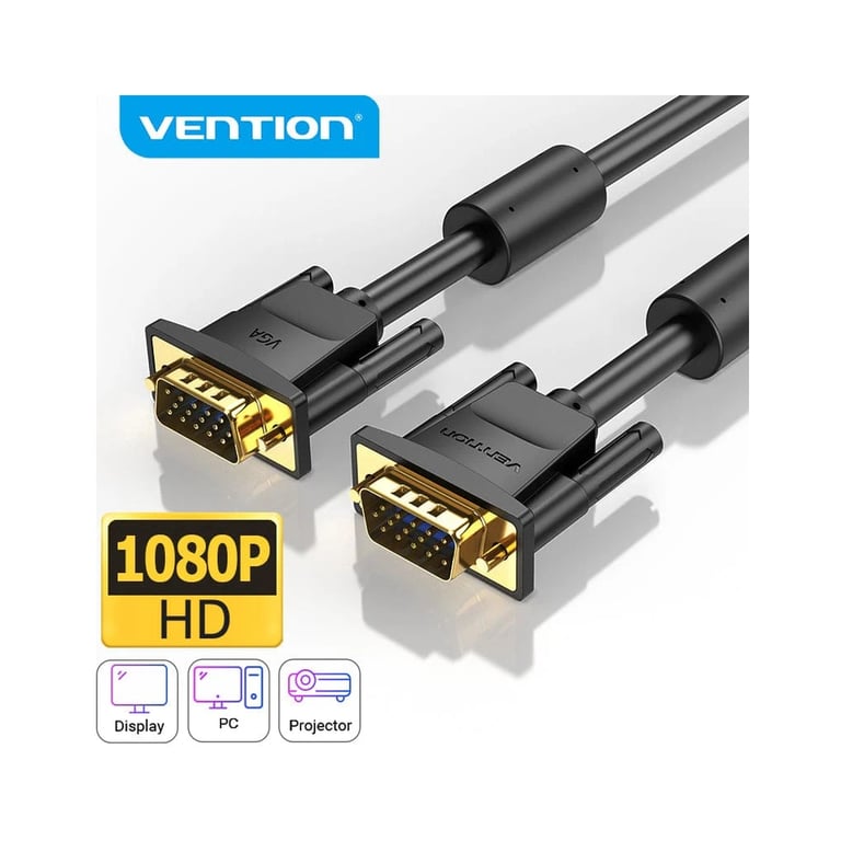 Кабель мультимедійний VGA M to VGA M 5.0m black Vention (DAEBJ) - фото 5