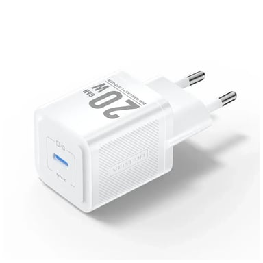 Зарядний пристрій Vention USB-C PD20W GaN white (FEPW0-EU) - фото 1