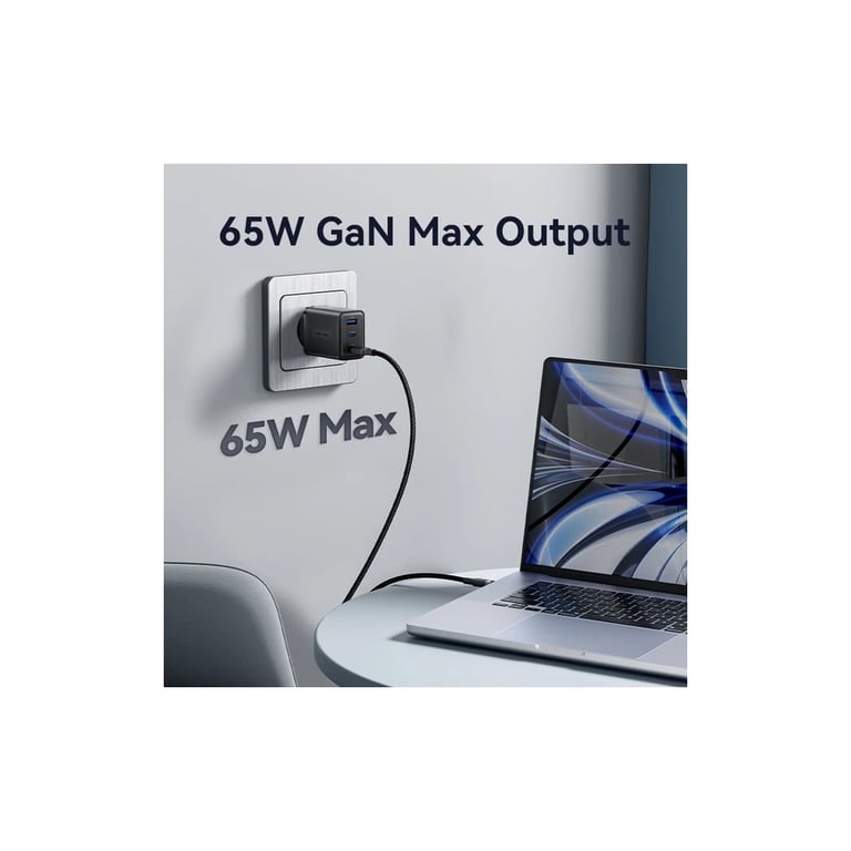 Зарядний пристрій Vention 2xUSB-C PD65W + 1xUSB QC3.0 60W GaN white (FERW0-EU) - фото 7