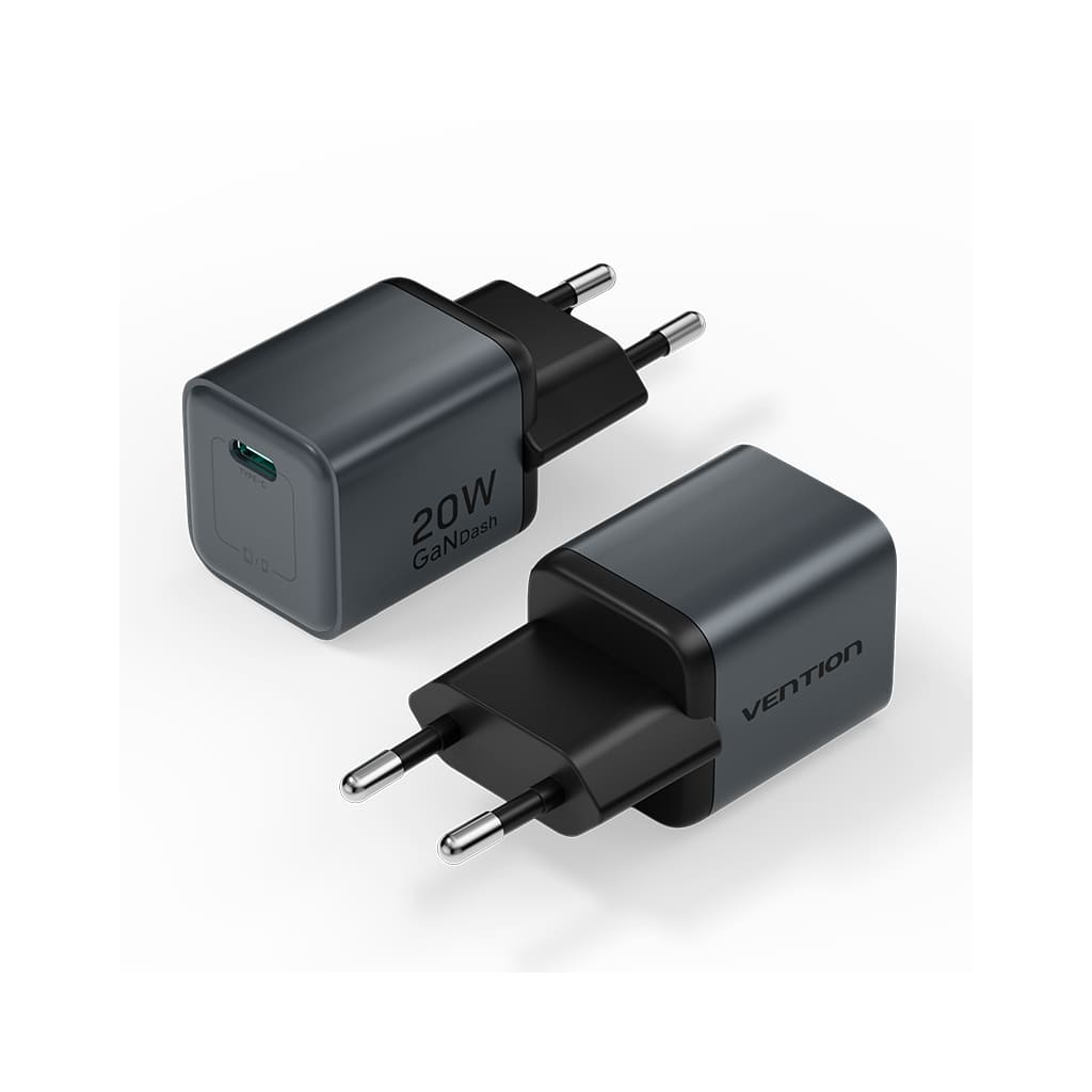 Зарядний пристрій Vention USB-C PD20W GaN gray (FEVH0-EU) - фото 1