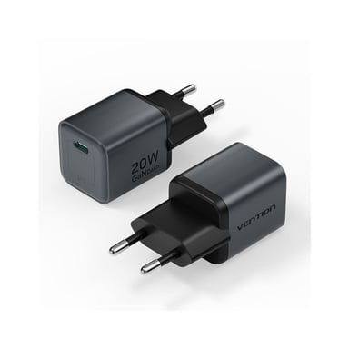 Зарядний пристрій Vention USB-C PD20W GaN gray (FEVH0-EU) - фото 1