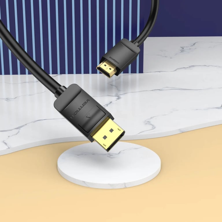 Кабель мультимедійний DisplayPort M to HDMI M 1.5m 1080p60Hz black Vention (HADBG) - фото 2