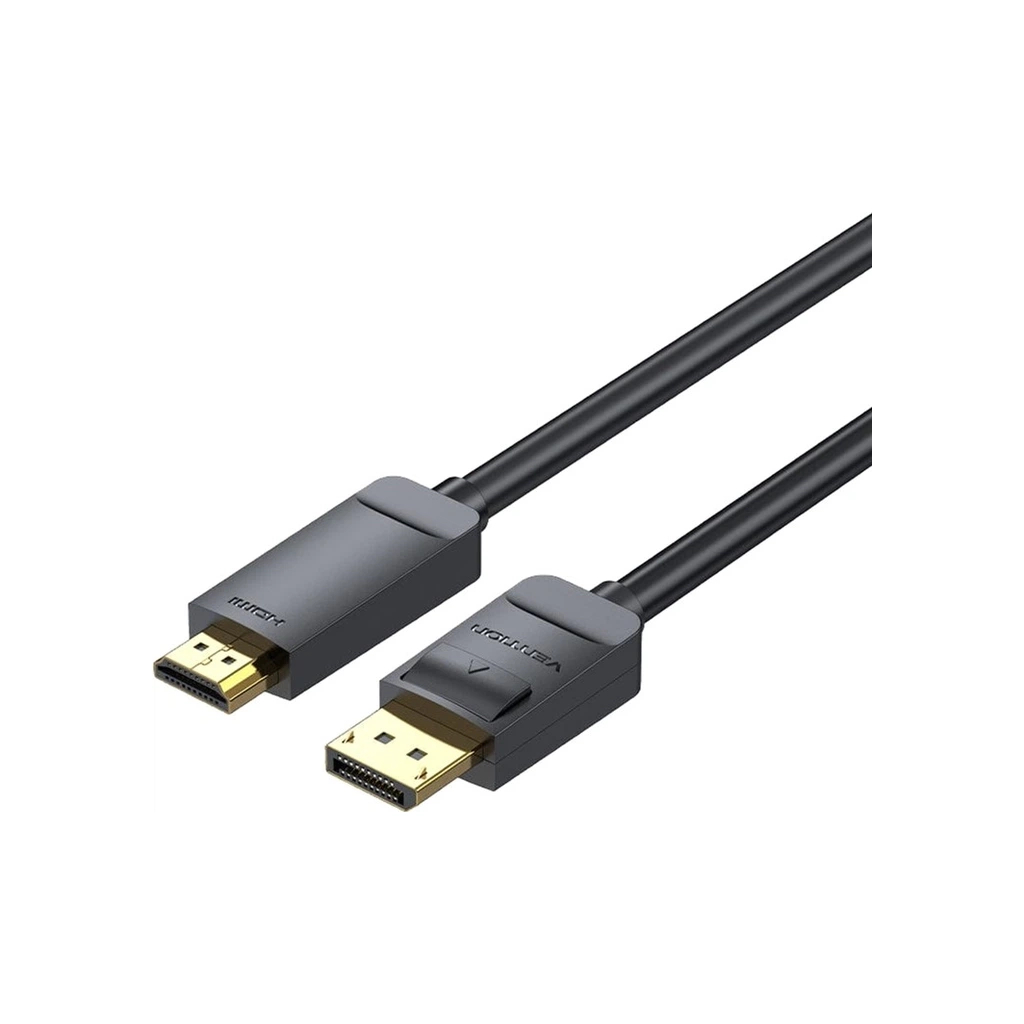 Кабель мультимедійний DisplayPort M to HDMI M 1.5m 4K30Hz black Vention (HAGBG) - фото 1