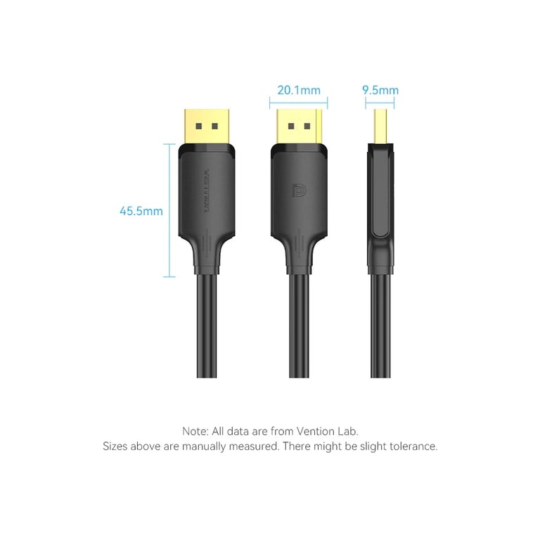 Кабель мультимедійний DisplayPort M to DisplayPort M 1.0m 4K60Hz black Vention (HAKBF) - фото 8