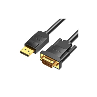Кабель мультимедійний DisplayPort M to VGA M 1.5m 1080p60Hz black Vention (HBLBG) - фото 1