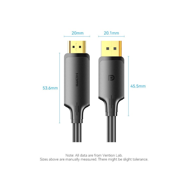 Кабель мультимедійний DisplayPort M to HDMI M 1.8m 4K40Hz black Vention (HFOBAC) - фото 6