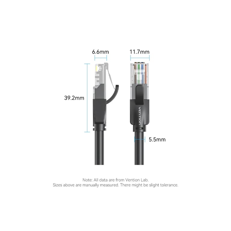 Патч-корд 3м, UTP cat 6 RJ-45 black Vention (IBEBI) - фото 10