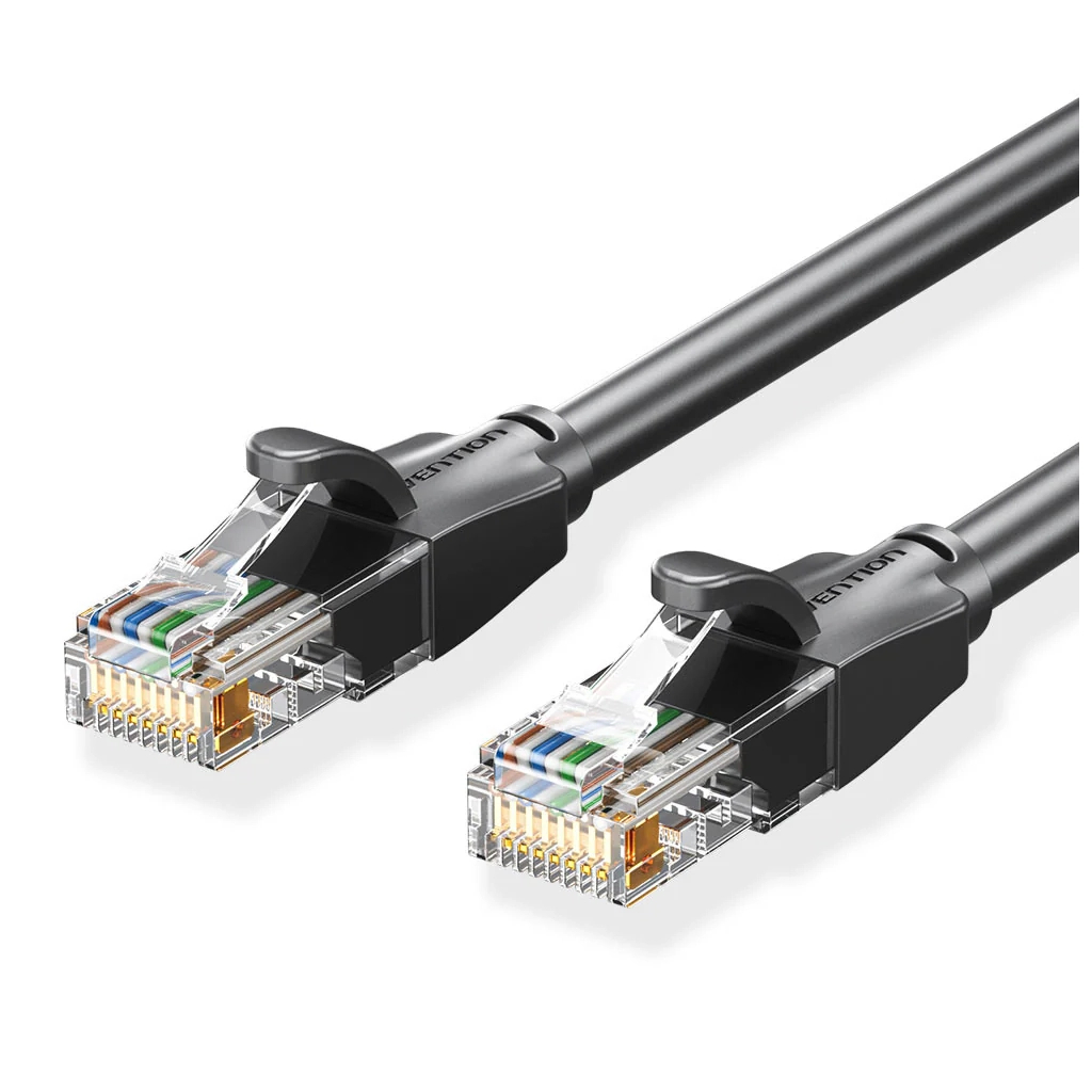 Патч-корд 8м, UTP cat 6 RJ-45 black Vention (IBEBK) - фото 1