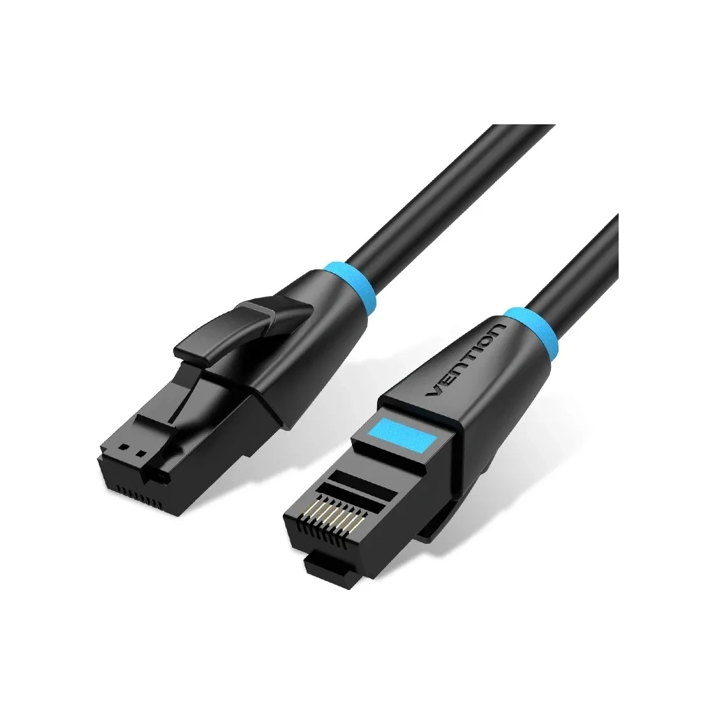Патч-корд 1м, UTP cat 7 RJ-45 black Vention (IBKBF) - фото 1