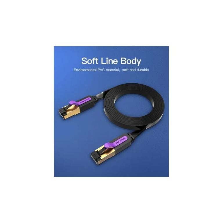 Патч-корд 0.5м, FTP cat 7 RJ-45 black Vention (ICABD) - фото 2