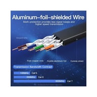 Патч-корд 1м, FTP cat 7 RJ-45 black Vention (ICABF) - фото 4