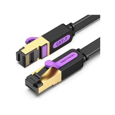 Патч-корд 2м, FTP cat 7 RJ-45 black Vention (ICABH) - фото 1