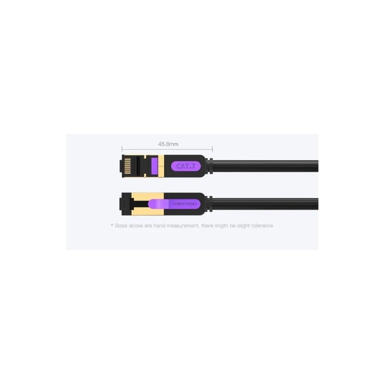 Патч-корд 1м, S/FTP cat 7 RJ-45 black Vention (ICDBF) - фото 9