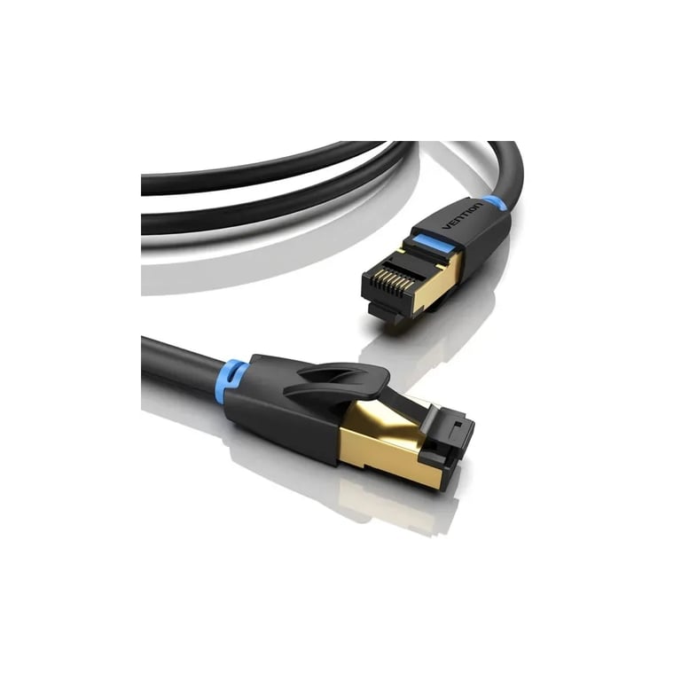Патч-корд 0.5м, S/FTP cat 8 RJ-45 black Vention (IKABD) - фото 2