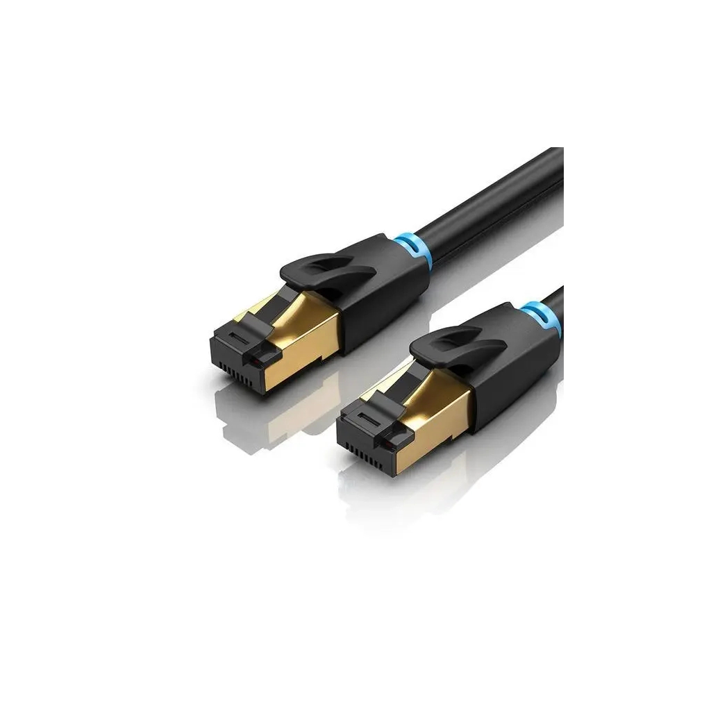 Патч-корд 2м, S/FTP cat 8 RJ-45 black Vention (IKABH) - фото 1