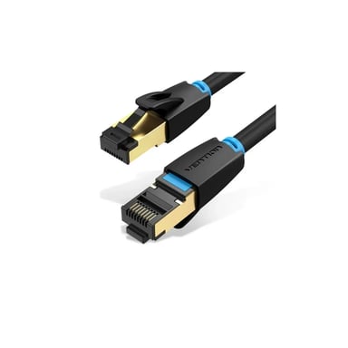 Патч-корд 10м, S/FTP cat 8 RJ-45 black Vention (IKABL) - фото 1