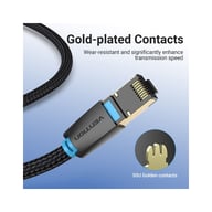 Патч-корд 0.5м, S/FTP cat 8 RJ-45 COPPER black Vention (IKGBD) - фото 7