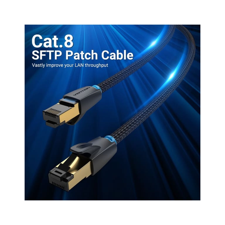 Патч-корд 5м, S/FTP cat 8 RJ-45 COPPER black Vention (IKGBJ) - фото 2