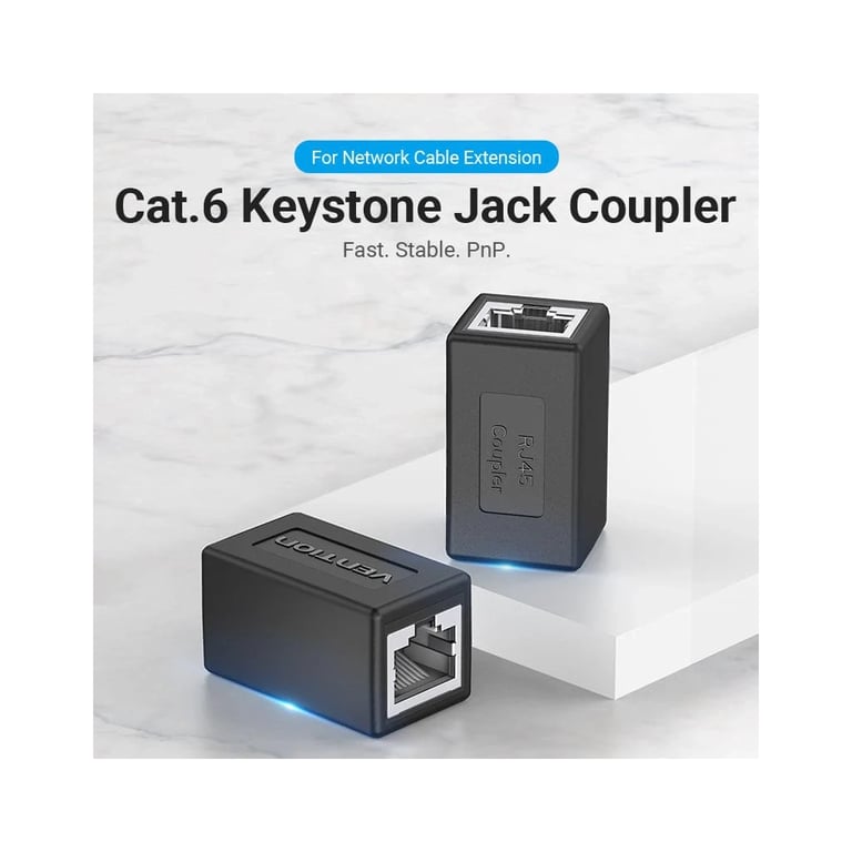 Зрощувач UTP 1+1 RJ45 cat 6e, Black Vention (IPVB0) - фото 3