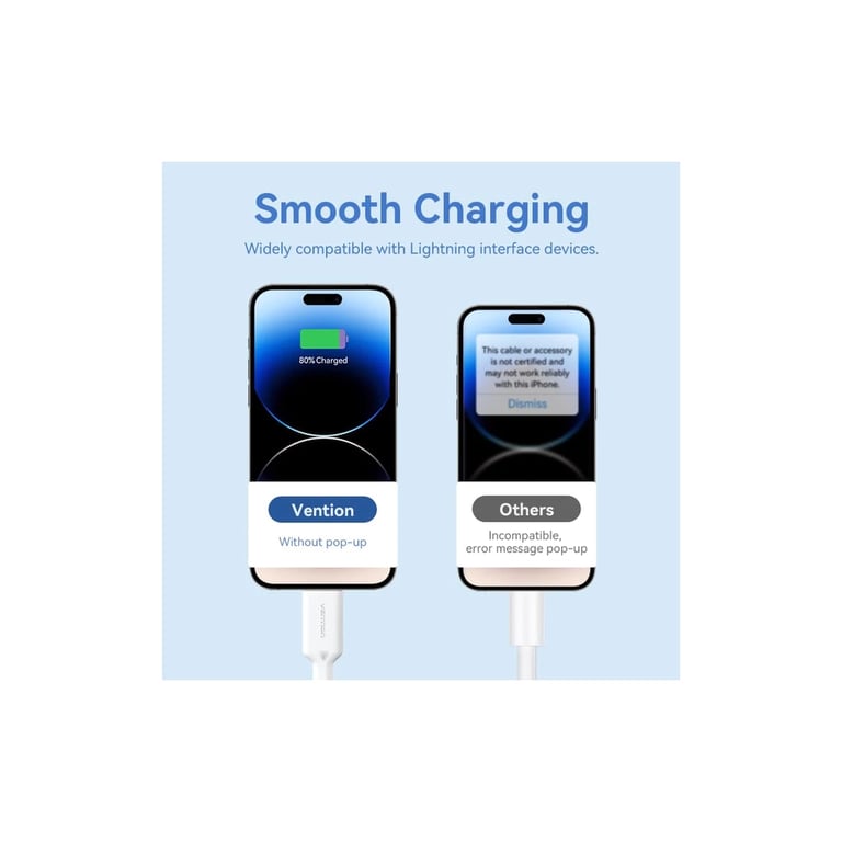 Дата кабель USB 2.0 AM to Lightning 1.0m 2.4A black Vention (LAMBF) - фото 4