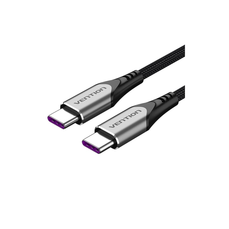 Дата кабель USB-C to USB-C 2.0m 5A aluminum gray Vention (TAEHH) - фото 1