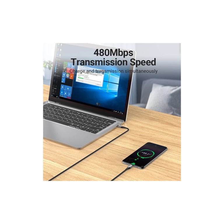 Дата кабель USB-C to USB-C 2.0m 5A aluminum gray Vention (TAEHH) - фото 8