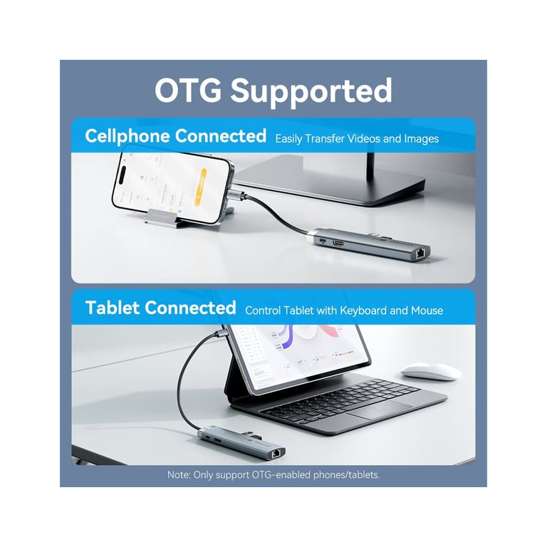 Концентратор Vention USB-C 7-in-1 USB-C PD + USB 3.2 + USB 3.0 + USB 2.0 + RJ45 + SD/TF + HDMI 0.15m (TGUHB) - фото 10