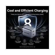 Зарядний пристрій Vention 2xUSB-C PD45W GaN + cable USB-C to USB-C 1.0m black gray (TZ-FCDH0-EU) - фото 8
