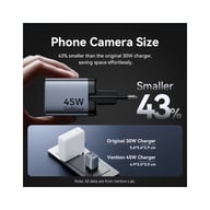 Зарядний пристрій Vention 2xUSB-C PD45W GaN + cable USB-C to USB-C 1.0m black gray (TZ-FCDH0-EU) - фото 9