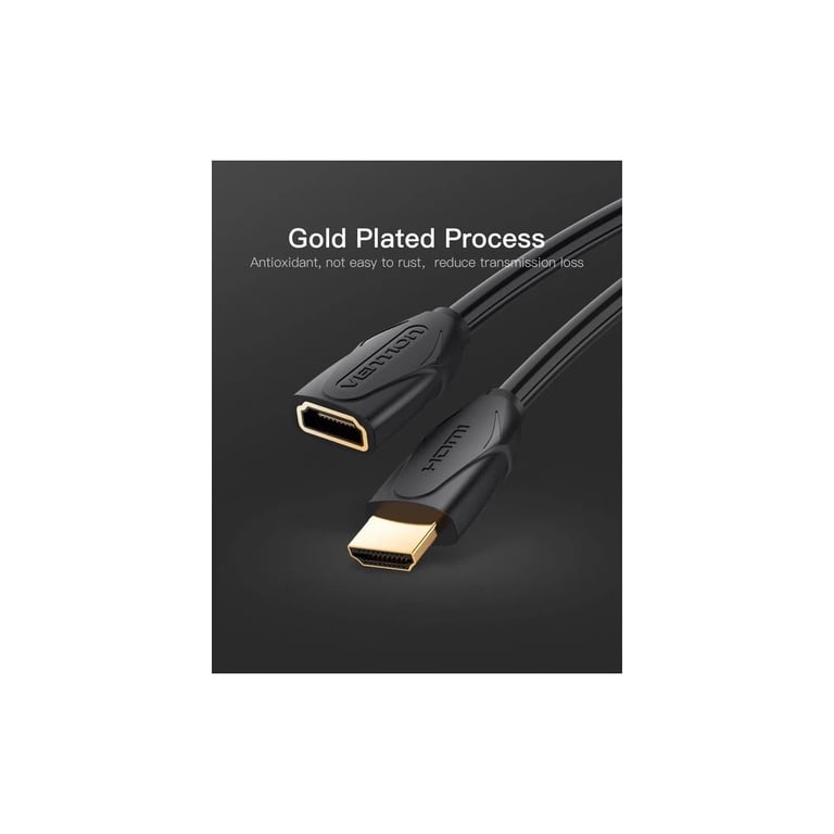 Кабель мультимедійний HDMI M to HDMI F 2.0m 4K60Hz black Vention (VAA-B06-B200) - фото 2