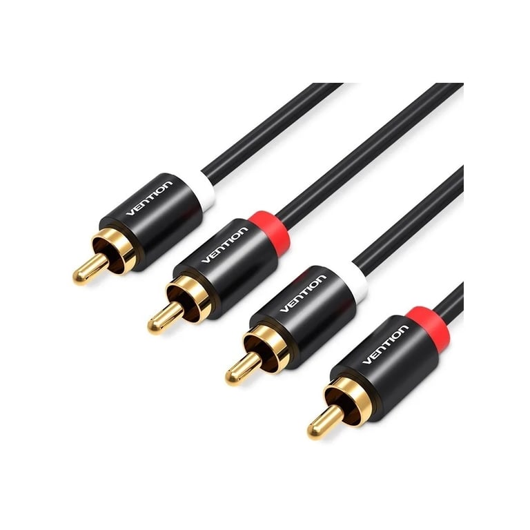 Кабель мультимедійний 2xRCA M to 2xRCA M 1.0m black Vention (VAB-R06-B100) - фото 1