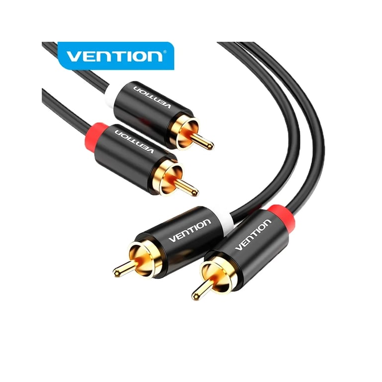 Кабель мультимедійний 2xRCA M to 2xRCA M 1.0m black Vention (VAB-R06-B100) - фото 2