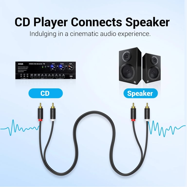 Кабель мультимедійний 2xRCA M to 2xRCA M 1.0m black Vention (VAB-R06-B100) - фото 5