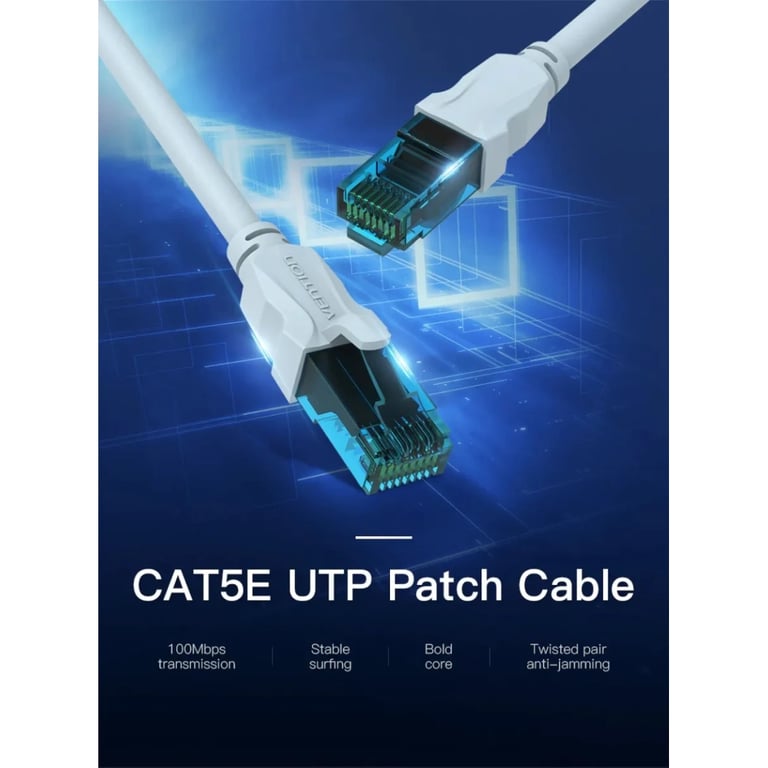 Патч-корд 5м, RJ-45 cat 5e UTP blue Vention (VAP-A10-S500) - фото 3