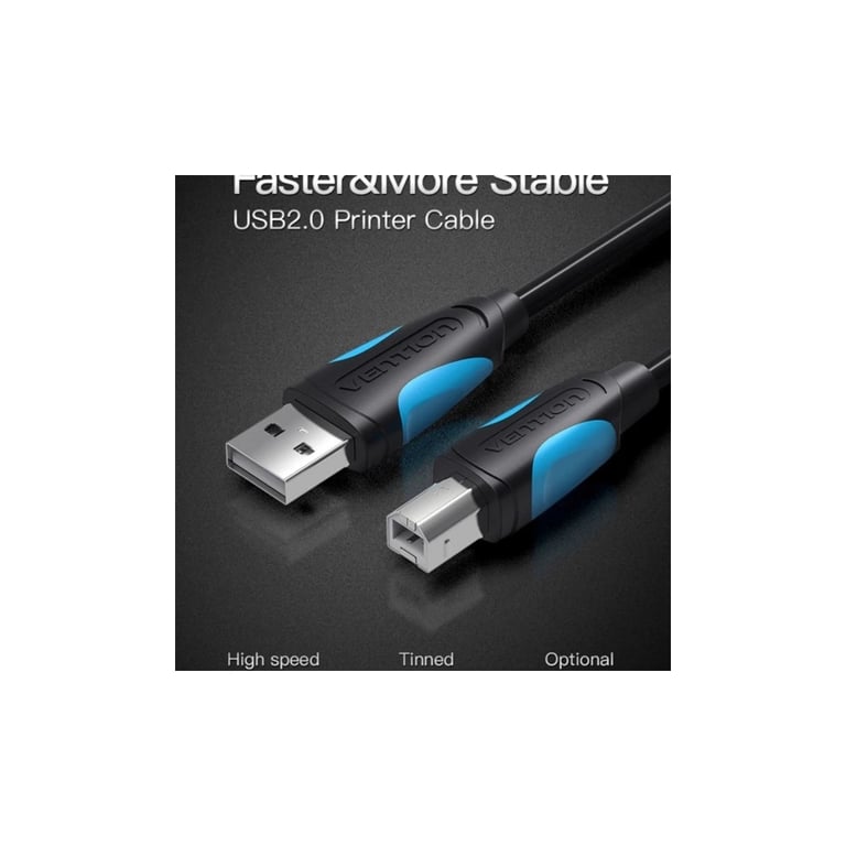 Кабель для принтера USB 2.0 AM/BM 1.0m black Vention (VAS-A16-B100) - фото 2
