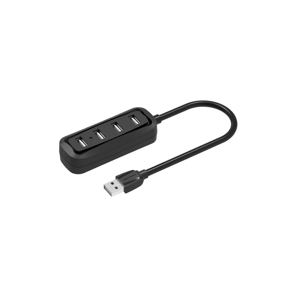 Концентратор Vention USB 2.0 to 4xUSB 2.0 0.15m black (VAS-J43-B015) - фото 1
