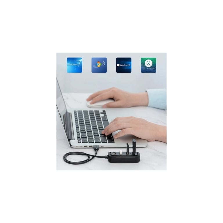 Концентратор Vention USB 2.0 to 4xUSB 2.0 0.15m black (VAS-J43-B015) - фото 2