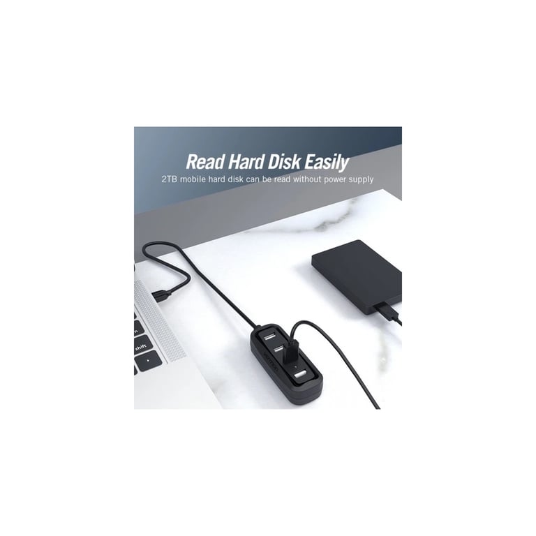 Концентратор Vention USB 2.0 to 4xUSB 2.0 0.15m black (VAS-J43-B015) - фото 5