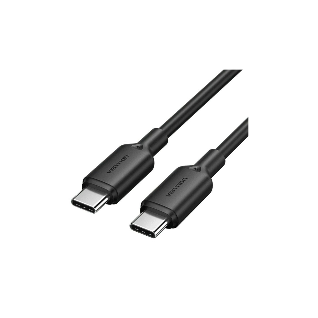 Дата кабель USB-C to USB-C 2.0m 5A aluminum black Vention (TRIBH) - фото 1
