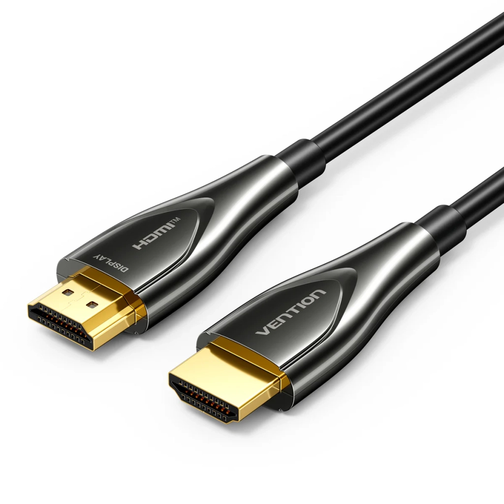 Кабель мультимедійний HDMI M to HDMI M 10.0m 4K60Hz fiber optic zinc alloy black Vention (ALSBL) - фото 1