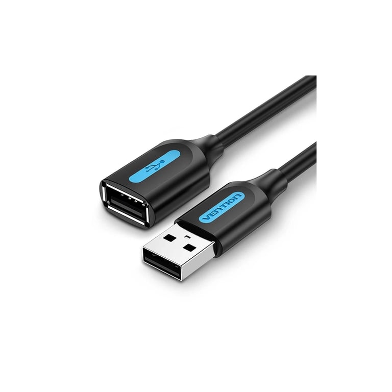 Дата кабель USB 2.0 AM/AF 0.5m black Vention (CBIBD) - фото 1